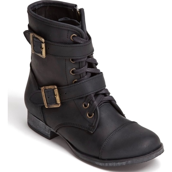 strappy combat boots